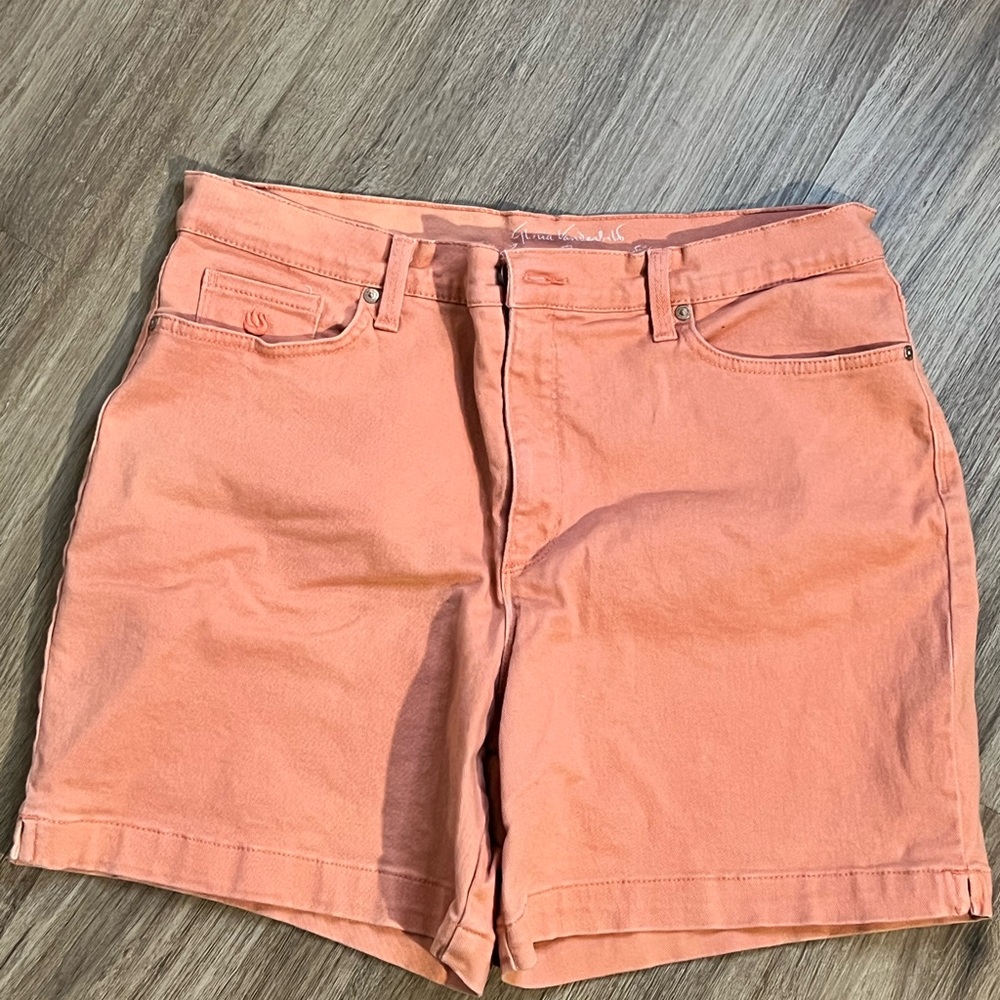 Gloria Vanderbilt Women’s Shorts Coral Orange Denim – All Around Slimming Effect
